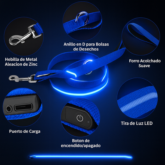 Correa LED – Seguridad y Estilo en Cada Paseo