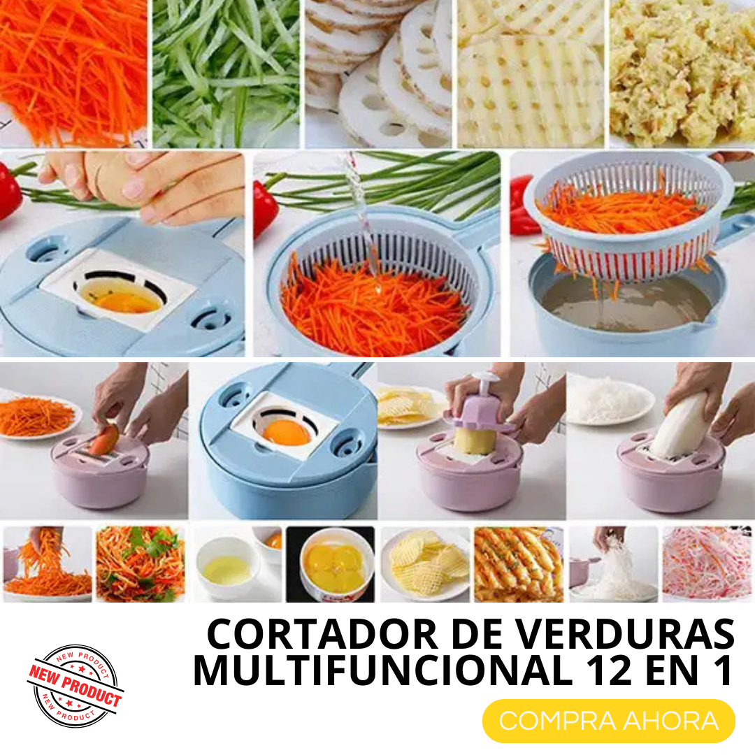 Cortador de Verduras Multifuncional 12 en 1